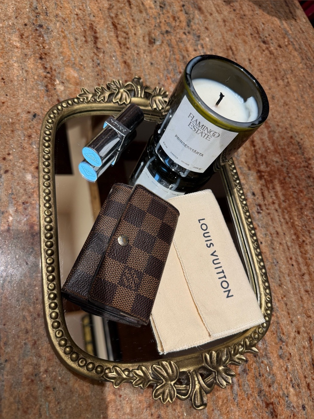 Louis Vuitton Damier Ebene 6 Key Holder Wallet Case Y2K Aesthetic Indie Sleaze